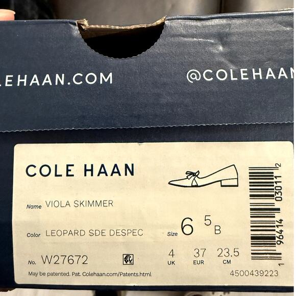 NEW Cole Haan Viola Skimmer Flat Women's Size 6.5 Leopard Print Suede Slip-On - Picture 8 of 8